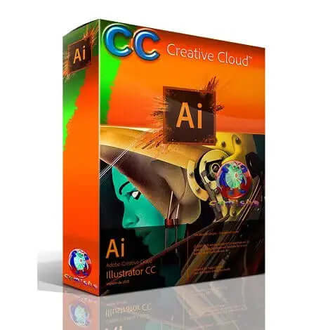 Adobe Illustrator CC 2023 software box featuring Creative Cloud logo and vibrant design for graphic design and illustration.