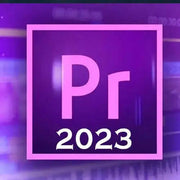 Adobe Premiere Pro 2023 logo, designed for video editing and production on Windows.