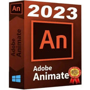 Adobe Animate 2023 Full Version box for Windows with best seller badge.